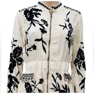 Johnny Was Crawford Cupra Embroidered Jacket – Sand SZ S